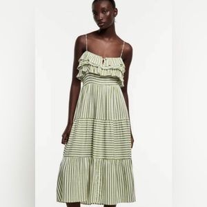 green striped zara maxi dress